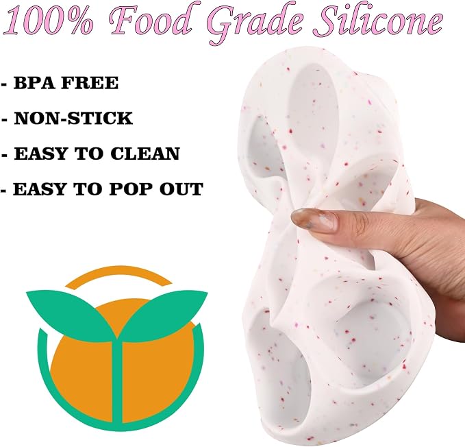 2 Pack Silicone Egg Bite Molds for Air Fryer, Nonstick 7 Cups Air Fryer Muffin Pan for Baking Egg Bite, Mini Muffins, Tart, Mini Cupcake and Quiche (Confetti)