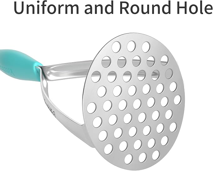 Joyoldelf Heavy Duty Stainless Steel Potato Masher, Professional Integrated Masher Kitchen Tool & Food Masher/Potato Smasher with Silicone Handle, Perfect for Bean, Vegetable, Fruits, Avocado, Meat