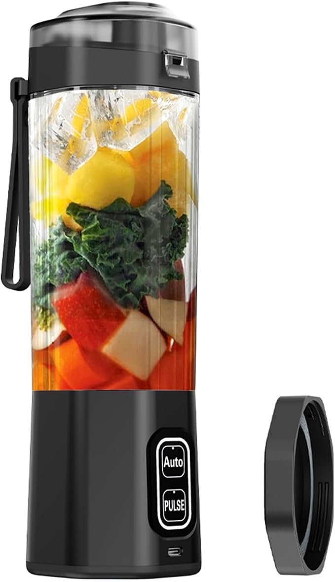 Portable Juicer Blender :XIP8 Waterproof 360W Motor, 6000mAh Battery, 700ml Stainless Steel Cup, Auto & Pulse Modes