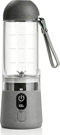 Portable Blender, 8 Blades Personal Size Smoothie Blender for Shakes, USB C Rechargeable Juicer Cup with LED Display, Travel Friendly Mini Mixer for Home, Office, Gym, 16oz, Grey