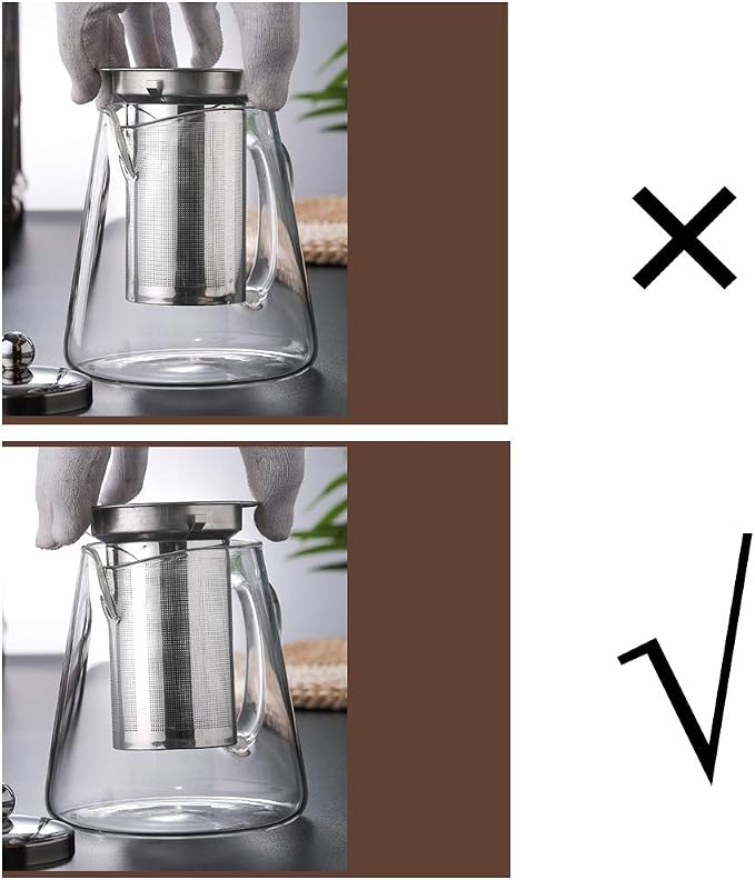 TMOST Glass Teapot with Infuser Tea Pot 950ml/32oz Tea Kettle Stovetop Safe Blooming and Loose Leaf Tea Maker Set (32oz/ 950ml)