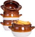 Vumdua French Onion Soup Bowls with Handles, 22 oz Ceramic French Onion Soup Crocks Oven Proof for Chilli, Cereal, Pot Pies - Oven, Broil & Dishwasher Safe, Set of 4
