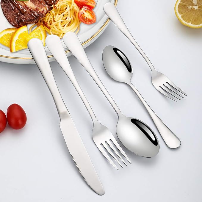 Silverware Set for 4, Flatware Utensil Cutlery Set 20 Piece | Premium Stainless Steel Tableware Set, Include Knife Fork Spoon, Mirror Polished, Dishwasher Safe, for Any Dinner or Weddings
