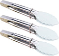 HINMAY 7-Inch Small Serving Tongs with Silicone Tips, Set of 3 (White) | 7-Inch Mini Tongs