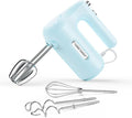 Lord Eagle 5-Speed Small Hand Mixer Electric, 300W Compact Portable, Blue | Handheld Kitchen Mixer Egg Beater with 5 Attachments & Storage Bag, Cake Supplies for Bread Dough Baking, Lightweight