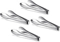 4 Pack 6 Inch Polished Stainless Steel Serving Tongs Metal Food Silver Tong for Buffet Salad BBQ Grilling Heavy Duty Kitchen Utensils for Cooking Catering Wedding Party