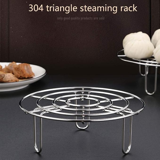 Steam Rack, Heavy Duty Steaming Rack Stand, Stainless Steel Round Steamer Cooling Rack Trivet, Pot Steamer Insert Food Stand, Steaming Cookware Accessories(Size:15.5cm/6.1in)