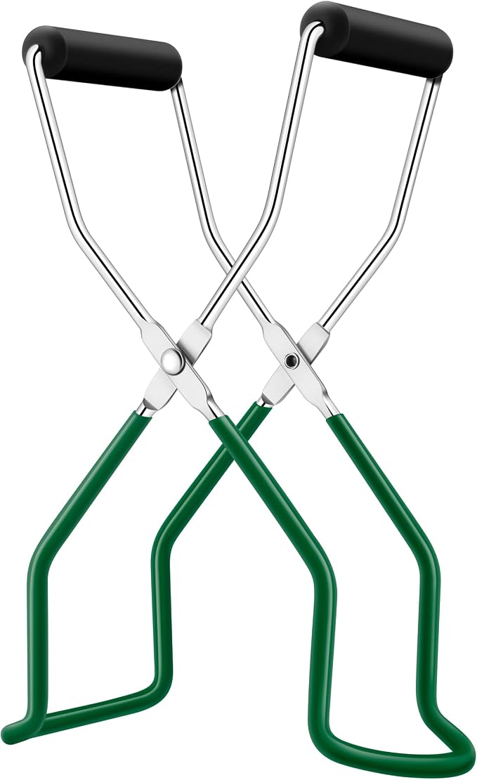 Canning Jar Lifter, Canning Tongs Jar Lifter, Canning Tools, Canning Supplies for Home Kitchen, Stainless Steel, Green
