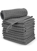 watchget Microfiber Cleaning Cloth,Barista Micro Towels 10 Pack Dark Grey | Professional 12"x12" Lint-free Rags;Waffle Weave;Highly Absorbent Cleaning Towels for Espresso Steam Wands&Coffee Counters
