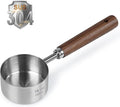 Food Scoop Measuring Cup - 1/4 Cup (4 Tablespoon | 2 Oz. | 60 mL),304 stainless steels,Black walnut long handle