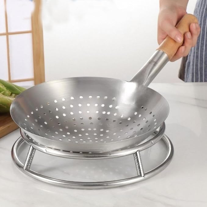 Wok Ring for Electric Stove 11.5 Inch Stainless Steel Wok Rack Support Stand for Gas Hob and Grill Heavy Duty Round Rack Stand for Kitchen Cookware Heat Resistant