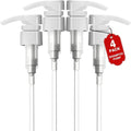 4pcs Shampoo Pump for 33.8 oz Bottle, White Liter Shampoo Pump Dispenser | Fits 1.1 inch Opening, Salon Bottles, Replacement Pump Top, For Shampoo and Conditioner, Hair Product, Body Wash, Lotion