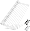 HANZENMA Roll Up Dish Drying Rack Over The Sink Kitchen Roll Up Sink Drying Rack Multipurpose Foldable Sink Drying Mat, Heat-Resistant, Anti-Slip & Anti-Rust Dish Rack for Kitchen, 20.5" x 13", White