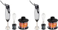 Hamilton Beach 4-in-1 Electric Immersion Hand Blender with Handheld Blending Stick, Whisk + 3-Cup Food & Vegetable Chopper Bowl, 2-Speeds, 225 Watts, Silver and Stainless Steel (59765) (Pack of 2)
