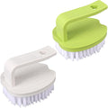 2pcs Vegetable Scrubber Brush, PP Fruit and Food Cleaning Kitchen Gadget with Stiff Bristles & Ergonomic Handle, Produce Cleaner Tools for Veggie Potato Carrot Apple (White & Green)
