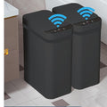 2 PACK - Touchless Bathroom Trash Can - Skinny Motion Sensor Trash Bin | Smart Trash Can with Lid - Electric, Narrow, Plastic, Auto Open - Small Slim Automatic Garbage Can ( Black )