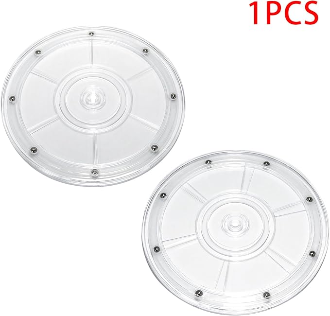 1Pcs Clear Acrylic Lazy Susan 8 Inch Turntable Organizer Bearings | Mini Lazy Susan, Small Lazy Susan Turntable, 360° Rotating Swivel Plate for Spice Rack, Cosmetic, Cake, Pantry, DIY Display