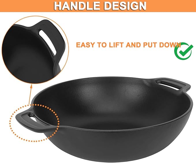 7425 Gourmet BBQ System Wok for Weber Gourmet BBQ System Cooking Grates, Cast Iron, Black, Heavy Duty, Compatible with Weber Spirit II 200/300, Genesis II E-310, Summit, and More