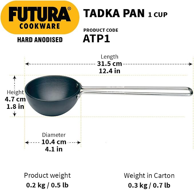 FUTURA Anodised Heating Pan, 1 Cup, Black