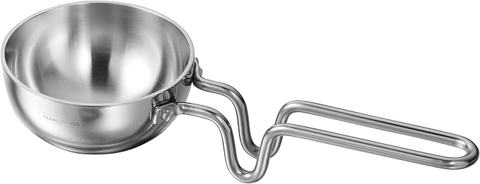 Tramontina Utsava 4-Inch Tri-Ply Clad Stainless Steel Tadka | Spice Heating Pan for Indian Cooking