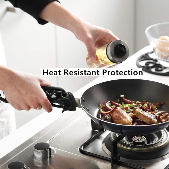 Trivets for Hot Dishes, Silicone Trivets for Hot Pots and Pans, Non Slip Heat Resistant Hot Pads for Kitchen, Pot Holders, Teapot Coaster (Black)