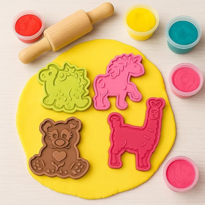 Mrs. Anderson's Baking Animal Cookie Cutters, Set of 8, Spring-Action Embossing Cutters For Cookies, Fondant, And Pastry Dough