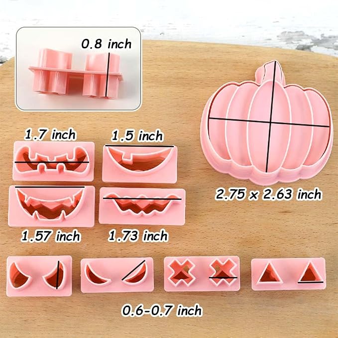 Mini Pumpkin Cookie Cutters, DIY 3d Halloween Raised Design Cookie Stamps | Cookie Cutter Set suitable for Frosting Decoration, Mini Gingerbread Pie Molds, Day of The Dead Decorations
