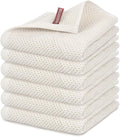Nialnant 6 Pack Kitchen Towels,100% Cotton Waffle Weave Dish Towels for Drying Dishes,Extra Soft & Absorbent Hand Towels-13 x 28 Inch,Beige