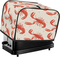 2 Slice Toaster Cover Cute Lobster Vintage Toaster Covers Two Slice Wide Slot Waterproof and Dustproof Covers for Wide Slot Toasters and Small Appliances Kitchen Decor Gifts