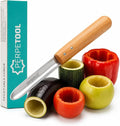 Vegetable Corer Tool, Zucchini & Eggplant Corer, Stainless Steel Blade | Stainless Steel vegetable corer tool with Wooden Handle for easy coring of zucchini, eggplant, kousa, squash, pepper