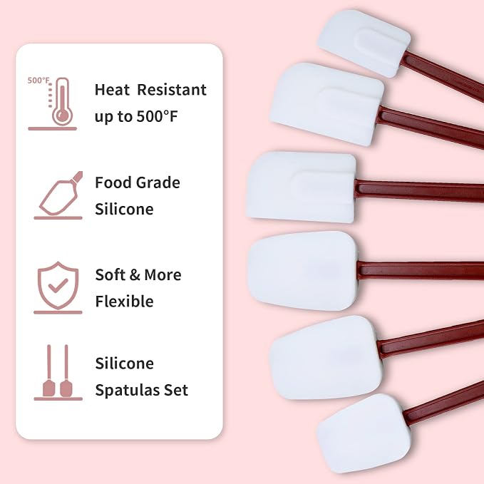 14 INCH Silicone Spatulas Heat Resistant Heavy Duty Rubber Spatulas Commercial Spatulas Set for Kitchen Use Silicone Cooking Utensils Sets of 2