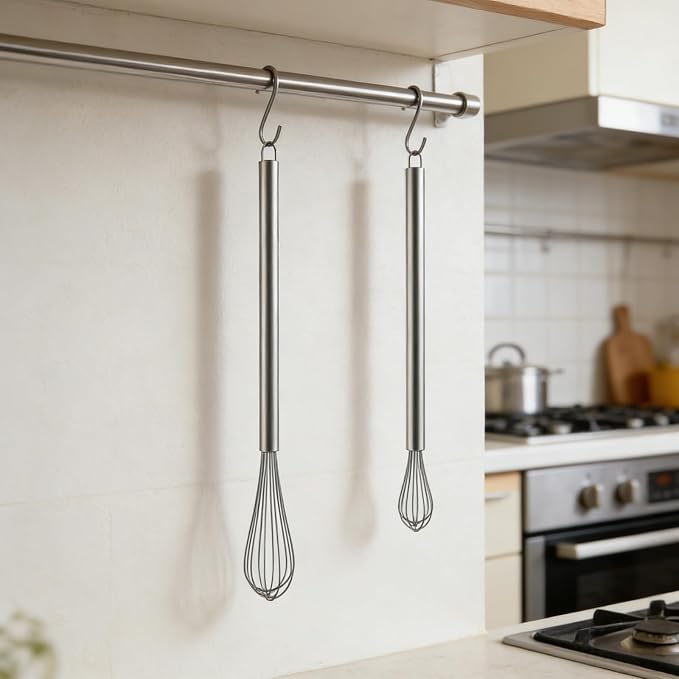 NileHome Mini Whisks Stainless Steel Whisk Set 9" 11"Kitchen Small Wisk Balloon Wire Tiny Whisks for Cooking, Whisking, Blending, Beating, Stirring 2 Pack