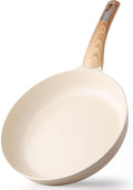 SENSARTE 9.5inch Ceramic Nonstick Frying Pan Small Skillet, Taupe | Healthy Ceramic Coating Omelette Pan, Non-toxic Kitchen Cooking Chef's Pan, PFOA/PFAS/PTFE Free, Induction Compatible
