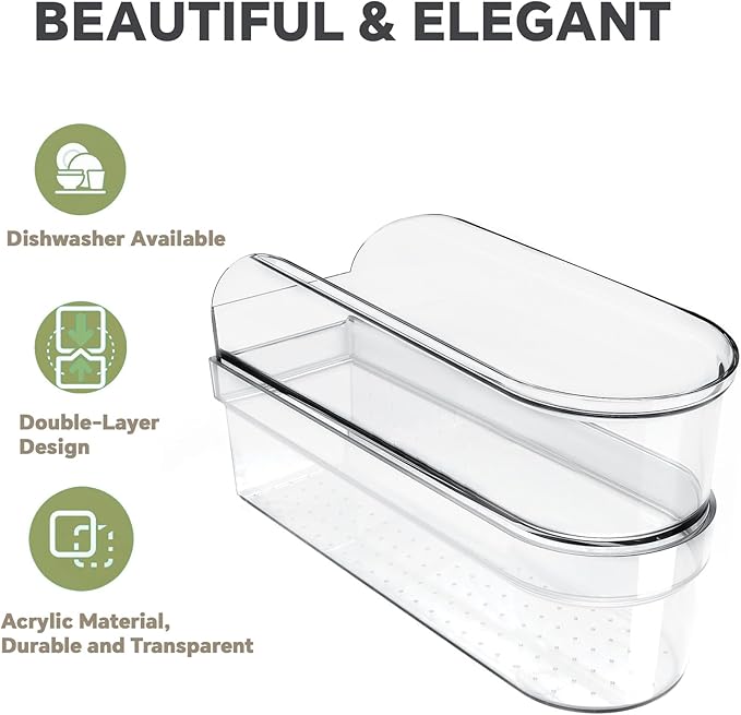 Hand Mixer Storage Case Compatible with KitchenAid KHM5, KHM6, KHM7 and KHM9 Ultra Power Hand Mixers, Double-Layer Clear Polycarbonate Organizer, Case Only