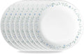 Corelle Vitrelle 6.75" Salad Appetizer Plate Set, Triple Layer Glass and Chip Resistant, Lightweight Round Plates, 6-Piece Country Cottage