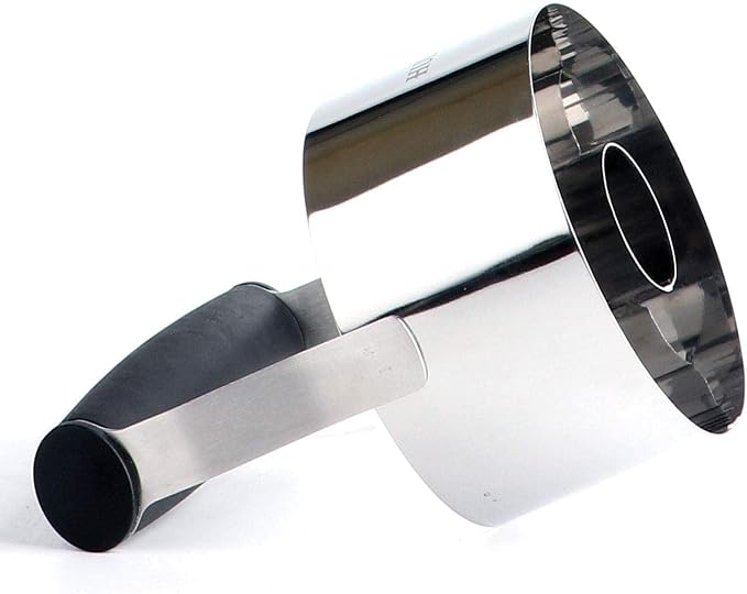 HULISEN 3.5 inch Donut Cutter with Hole, Stainless Steel Doughnut Cutter | Ergonomic Rubber Handle, Dishwasher Safe, Baking Beginner Friendly, Gift-Ready Packaging