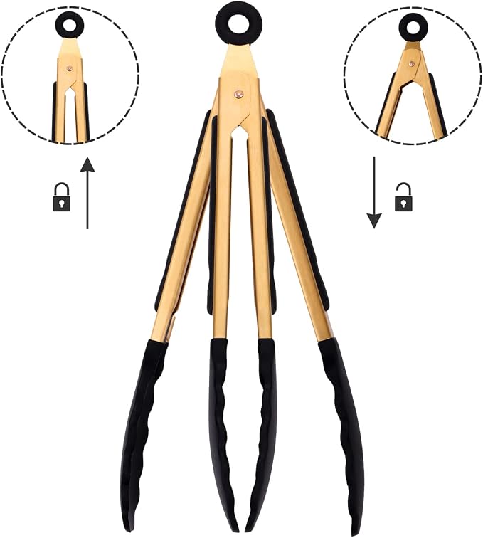 4-Piece Kitchen Food Tongs 7" Mini Silicone Serving Tongs with Firm Sealed Non Stick Rubber Tips & Silicon Coated 18/8 Stainless Steel Handle and Smooth Locking