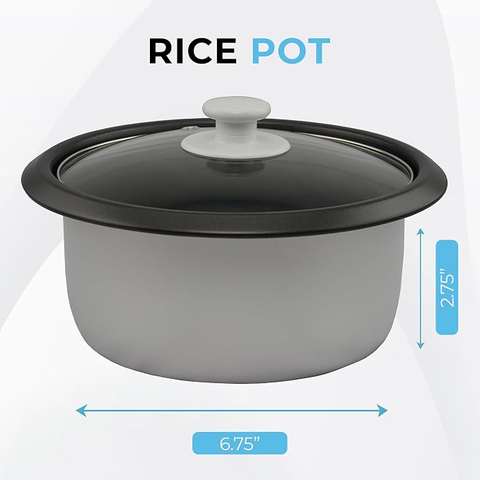 Courant Rice Cooker 6-Cup (Cooked), Removable Non-Stick Bowl, One Touch Rice Cooker, Red