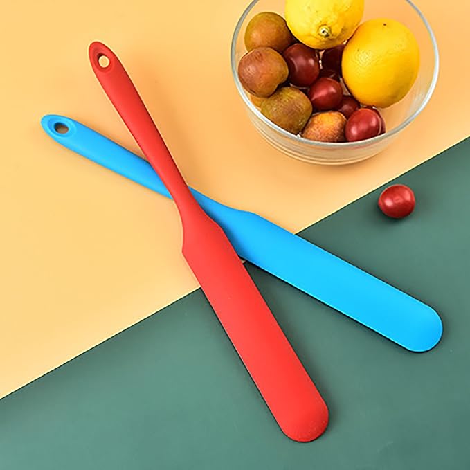 3 Pcs Jar Spatula,Sourdough Spatula with Long Handle,Silicone Skinny Spatulas Scraper for Jars