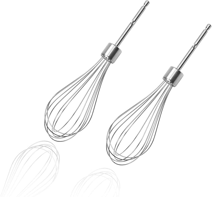 2 Pcs Hand Mixer Attachments Beaters, Hand Mixer Beaters Attachments for Kitchen Stainless Steel Replacement Parts for Hamilton Beach 62682RZ 62692 62695V 64699 Mixer (Oval Silver)