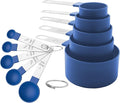 Measuring Cups and Spoons Set | 10-Piece Stackable Measuring Cups and Spoons for Dry and Liquid Ingredients (blue)