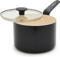 GreenPan Rio Advanced 2QT Saucepan with Lid, Ceramic Nonstick PFAS-Free Pans, Induction Ready, Dishwasher and Oven Safe, Black
