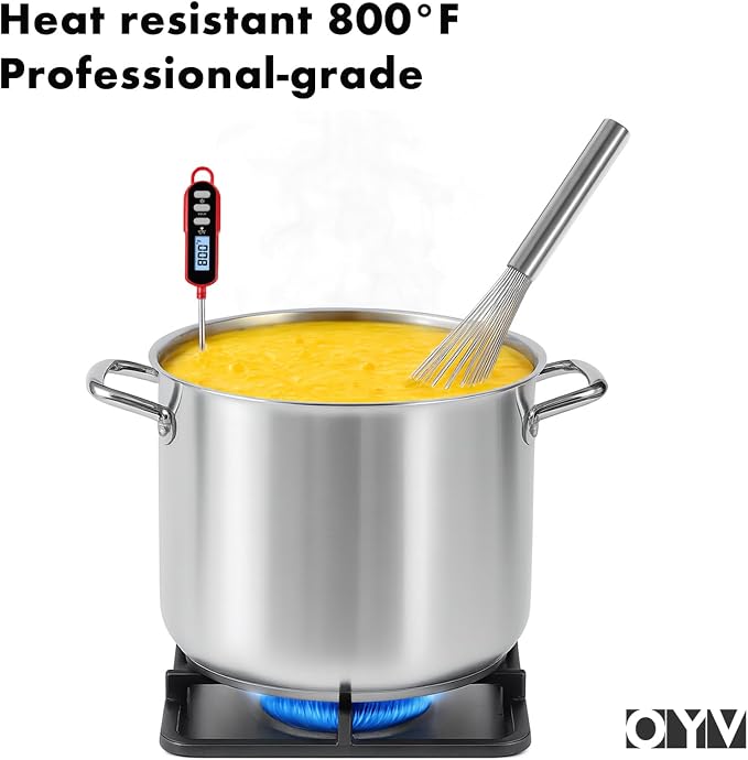 OYV 18/10 Stainless Steel Large Whisk, 17-Inch Heavy-Duty Kitchen Whisk | 2.5 mm Thick Wires, Sealed Waterproof Handle, 800°F Heat Resistant, Dishwasher Safe, For Restaurants And Large-Batch Mixing