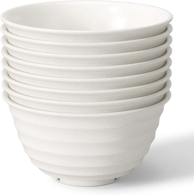 Unbreakable Cereal Bowls 30 OZ Ramen Bowl Microwave and Dishwasher Safe BPA-Free Eco-Friendly Deep Soup Bowl for Cereal, Salad, Soup, Rice（NOT CERAMIC） [Set of 8]