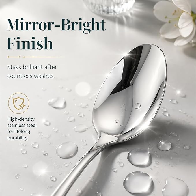 HaWare Silverware Set for 8, 40-Piece Stainless Steel Flatware, Heavy Duty | Cutlery Set, Mirror Polished Eating Utensils Include Forks Spoons Knives for Home Restaurant, Dishwasher Safe