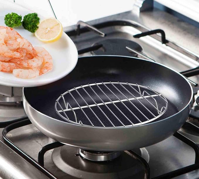 TeamFar Round Cooling Rack Set of 3, 7½ & 9 & 10½ Inch, Stainless Steel | Round Baking Steaming Rack Set, Fit for Air fryer/Oven/Pot/Cake Pan/Pressure Cooker, Healthy & Mirror Finish, Dishwasher Safe