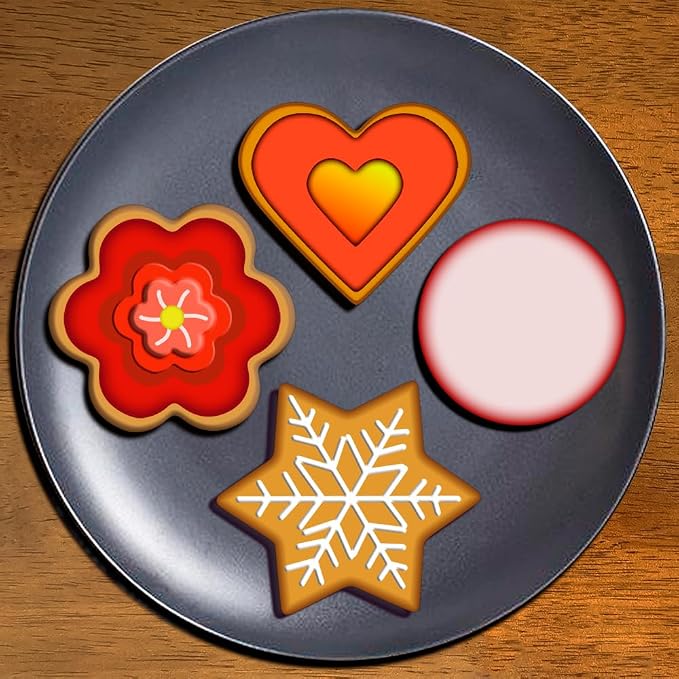 Metal Cookie Cutters Set - Star Cookie Cutter Stainless Steel Round Biscuit Cutter Heart Small Star Cookie Cutters Mini Flower Molds Cutter for Baking (20 Round Heart Flower Star Cookie Cutters)