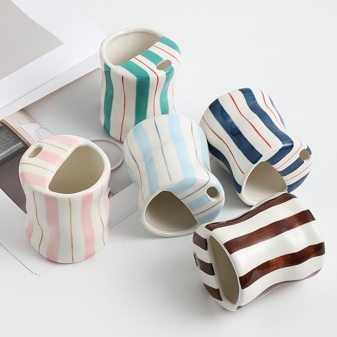 Espresso Cups Ceramic Coffee Mug Series European Striped Dot Coffee Cup And Saucer Mug Cake Plate Afternoon Tea Set Tea Cup And Saucer (Pink2)