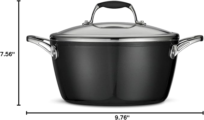 Tramontina Ceramica Deluxe 5-Quart Dutch Oven Pot with Lid | Ceramic Non Stick, Oven-Safe, Metallic Black