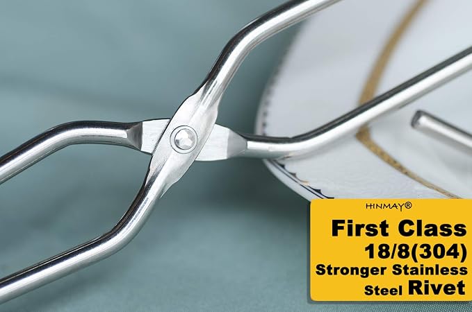 HINMAY Stainless Steel Kitchen Scissor Tongs Set, 2-Piece (10/13 Inch) | Metal Scissor Tongs for Cooking, Grilling, Serving, and Barbecue